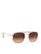 Ray Ban The Marshal II Unisex Γυαλιά Ηλίου με Ροζ Χρυσό Μεταλλικό Σκελετό και Καφέ Φακό RB3648M 9069/A5