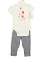 Carter's Baby Bodysuit Set Short-Sleeved with Pants White 2pcs