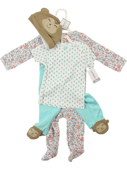 Carter's Baby Bodysuit Set Long-Sleeved with Accessories Multicolour 3pcs
