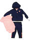 Carter's Baby Bodysuit Set Short-Sleeved with Pants Navy Blue 3pcs
