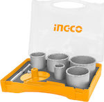 Ingco Diamond Broach Cutter Set Carbide with Diameter από 33mm έως 83mm for Metal, Concrete, Brick, Tile and Plastic