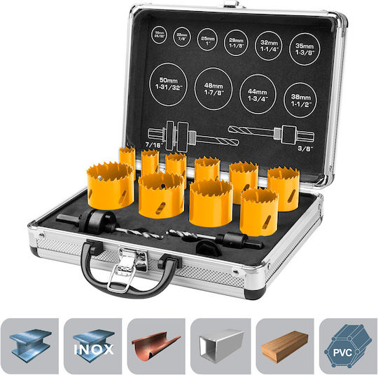 Ingco Hole Saw Kit for Wood, Metal and Plastic 1300gr