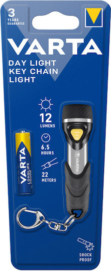 Varta Rechargeable Keychain Flashlight LED with Maximum Brightness 12lm Black
