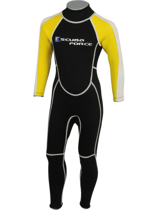 Scuba Force Saily Παιδική Ολόσωμη Στολή Κατάδυσης με Φερμουάρ Κίτρινη 3mm