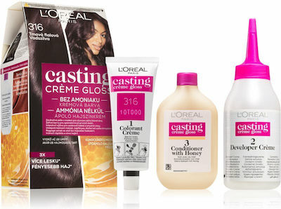 L'Oreal Paris Casting Creme Gloss Set Hair Dye no Ammonia 316 Plum 48ml