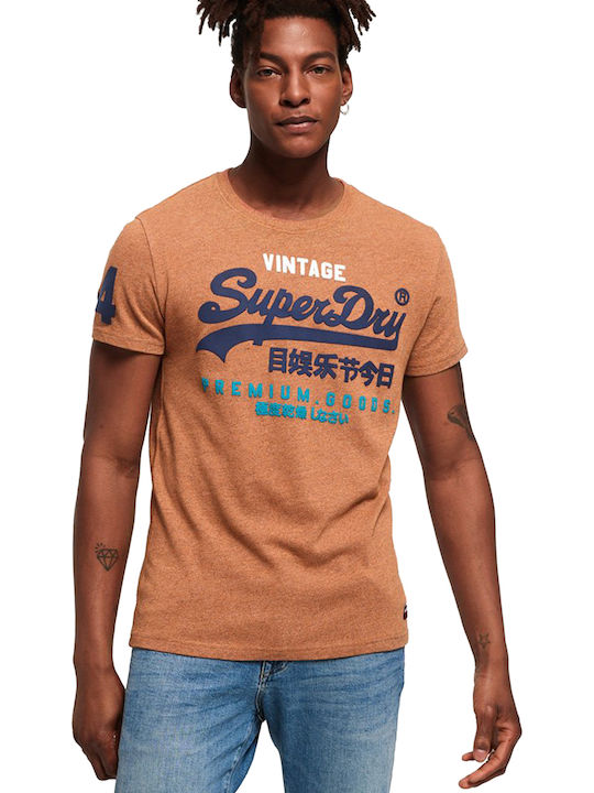 Superdry Premium Goods Tri Herren T-Shirt Kurzarm Orange