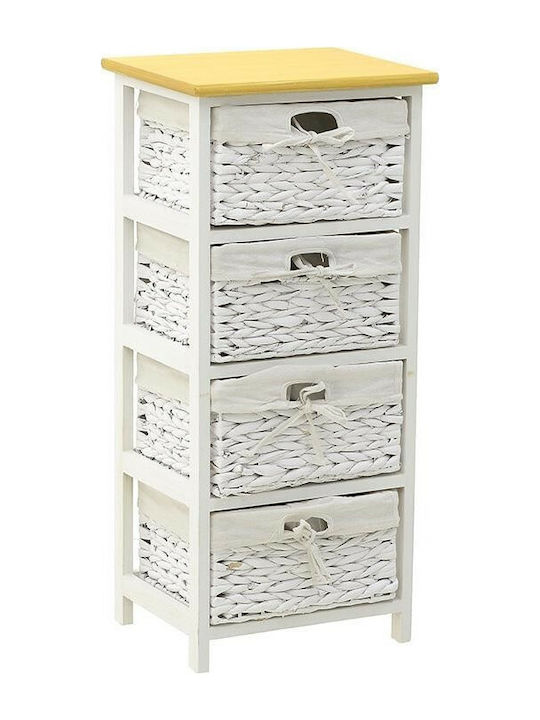 Storage Drawers with 4 Drawers Λευκό L35xW29xH78cm