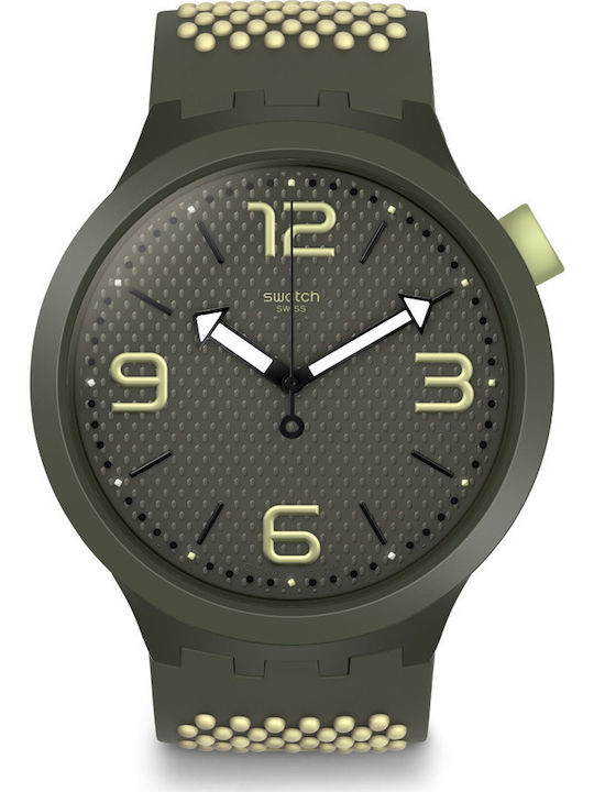 Swatch Big Bold Ανδρικό Ρολόι 47mm Μπαταρίας με Πορτοκαλί Καουτσούκ Λουράκι