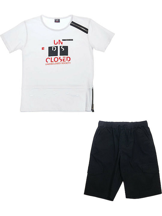 Funky Kids Set with Shorts Summer 2pcs White