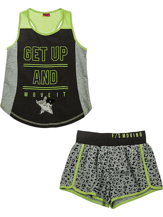 Funky Kinderkleidung Set mit Shorts Sommer 2Stück Schwarz