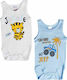 Minerva Safari 30532 Baby Bodysuit Underwear Set Sleeveless Light Blue 90-30532-314