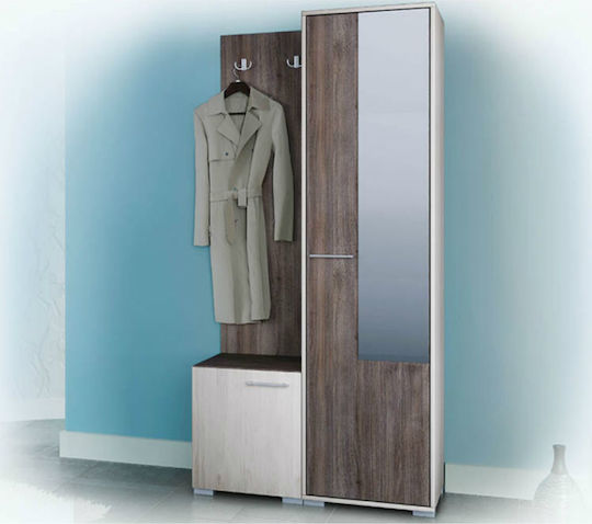 Irma Eingangsmöbel mit Spiegel / Garderobe / Schuhschrank & Schrank 95x35x175cm
