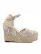 Women's Platform Espadrilles Beige FLVIN2 LAC08 0091