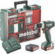 Metabo PowerMaxx BS 12 Set Drill Driver Battery 12V 2x2Ah 601036870