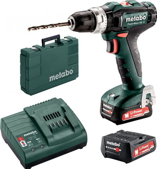 Metabo PowerMaxx SB 12 Κρουστικό Δραπανοκατσάβιδο Μπαταρίας 12V 2x2Ah