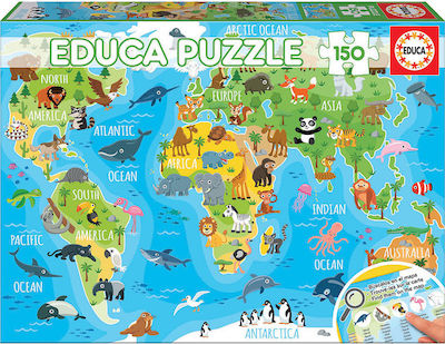 Παιδικό Puzzle Υδρόγειος Ζωάκια 150pcs Educa