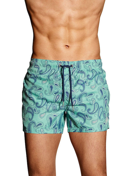 Gant Men's Swimwear Shorts Turquoise with Patterns