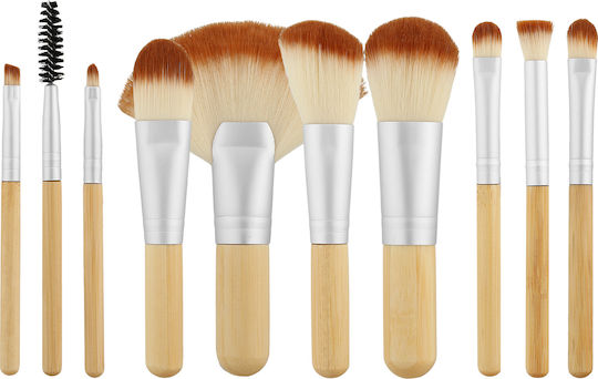 Tools for Beauty Set with Makeup Brushes made of Synthetic Hair Mini Bamboo 10pcs