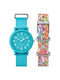 Timex Weekender Fairfield Watch with Turquoise Fabric Strap