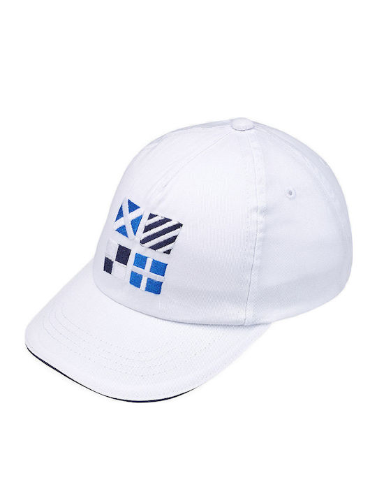 Mayoral Kids' Hat Jockey Fabric White