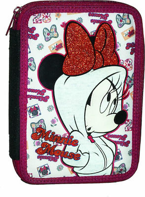 Gim Minnie Athletic Pencil Case Full with 2 Compartments Red