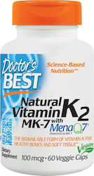 Doctor's Best Natural Vitamin K2 Mk7 With MenaQ7 Витамин 100mcg 60 вегетариански капсули
