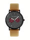 Ted Baker Brit Herrenuhr 41mm Chronograph Batterie mit Braun Lederarmband
