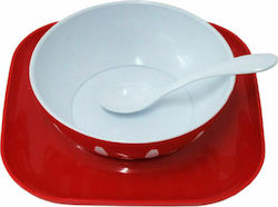 Just Baby Feeding Set JB7021 made of Plastic Red 3pcs