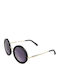 Rebecca Blu Women's Sunglasses with Black Frame and Blue Mirror Lens RB8608 GR02