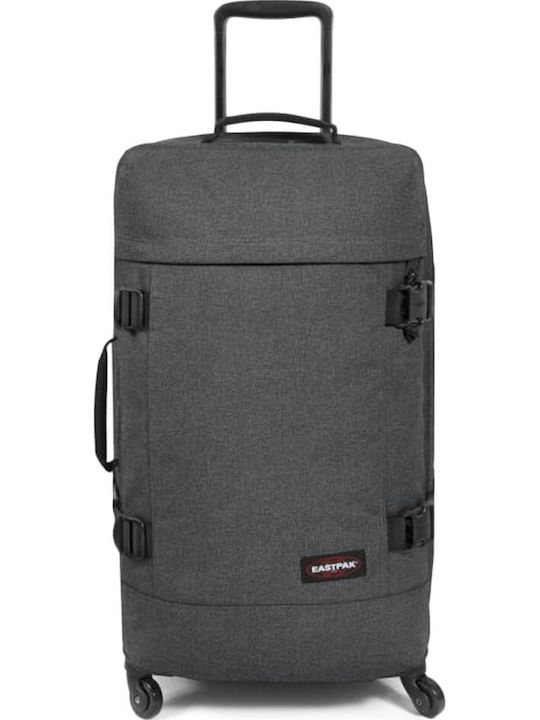 Eastpak Trans4 M Large Fabric Gray Travel Suitcase with 4 Wheels Height 70cm