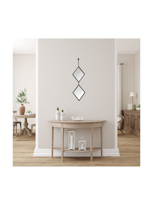 Espiel Rauten Wandspiegel mit Schwarz Metallisch Rahmen 101x30cm 1Stück