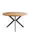 Round Table Dining Room from Solid Wood & Metal Natural 100x100x75cm