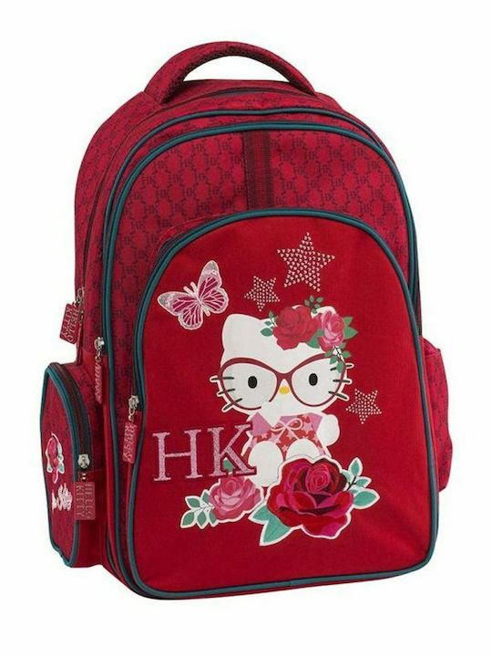 Graffiti Hello Kitty School Bag Backpack Elementary, Elementary in Red color