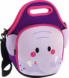 Graffiti Animal Friends Shoulder Lunch Bag Lilac 29x16x30cm