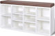 Wooden Shoe Organizer with 6 Shelves White 103x30x48cm