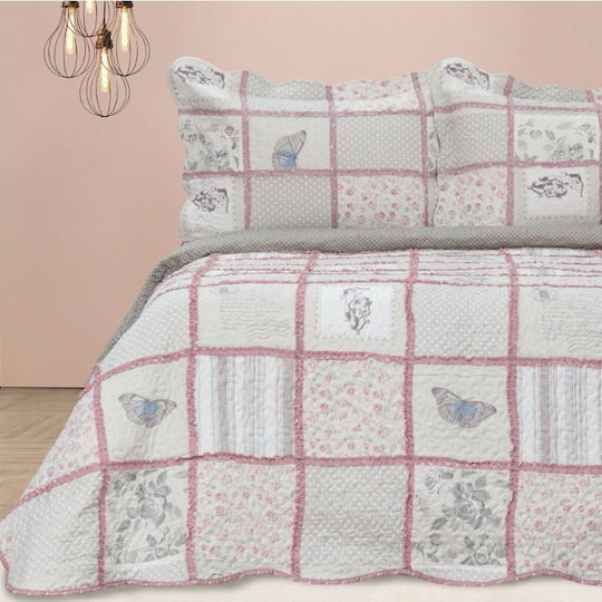 Borea Γ16 Elektrische Gitarren Tagesdecke Einzelbett aus Polyester Rosa 160x220cm 2Stück