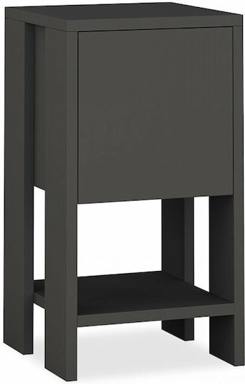 Wooden Bedside Table Ema Anthracite 30x30x55cm