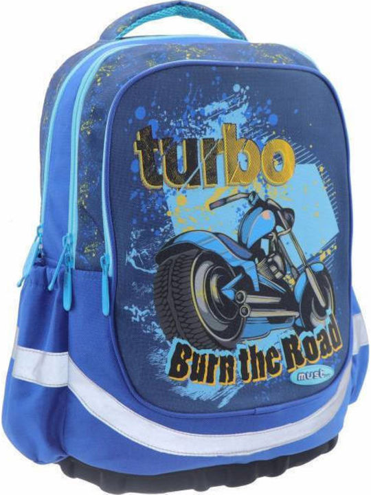 Must Burn the Road School Bag Backpack Elementary, Elementary in Blue color 20lt