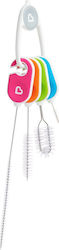 Munchkin Cleaning Brush for Baby Bottles Red Orange Light Green Light Blue 4pcs