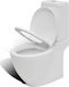 vidaXL Floor-Standing Toilet with Flush White