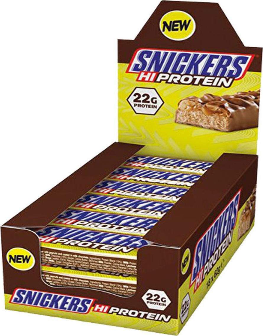 Mars Snickers 22g Hi Protein Bar 12 x 55gr Chocolate Caramel Nut
