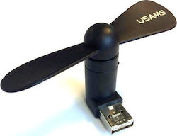Usams microUSB Fan Black Ανεμιστηράκι Μαύρο US-ZB021