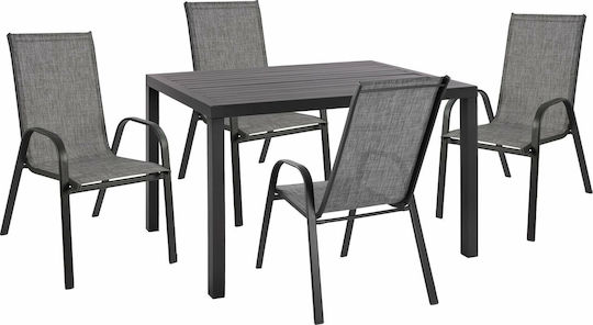 Set Sala De Mese Pentru Exterior Leon 5 Piese Gri
