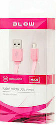 Blow 1m Flat USB 2.0 to micro USB Cable Pink (66-065)