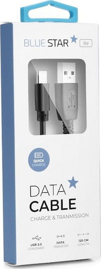 Blue Star Regular USB 2.0 Cablu USB-C bărbătesc - USB-A Albastru 1.2m