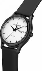 Trussardi T Light Ρολόι Μπαταρίας με Δερμάτινο Λουράκι σε Μαύρο χρώμα