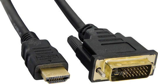 Akyga Kabel DVI-I-Stecker - HDMI-Stecker 3m Schwarz (AK-AV-13)