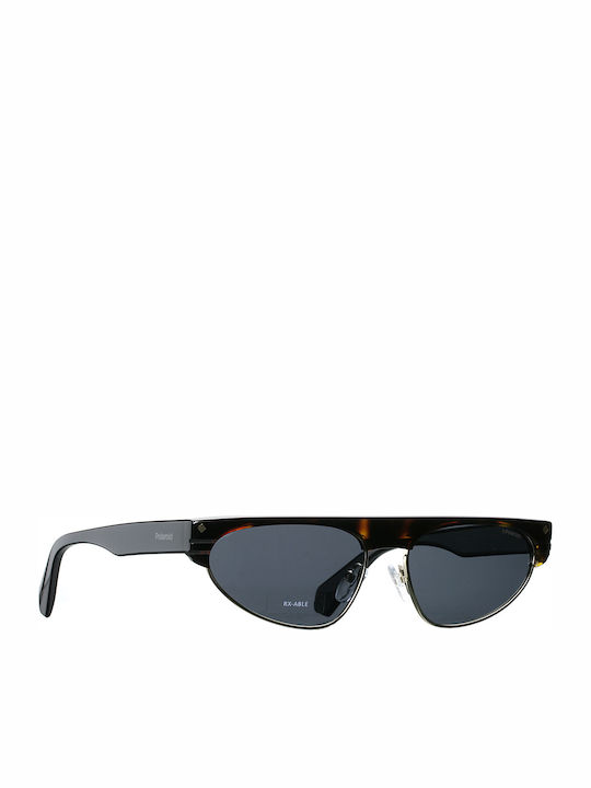 Polaroid Women's Sunglasses with Brown Tartaruga Plastic Frame and Black Polarized Lens