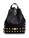 Black n Metal Women's Leather Backpack Black