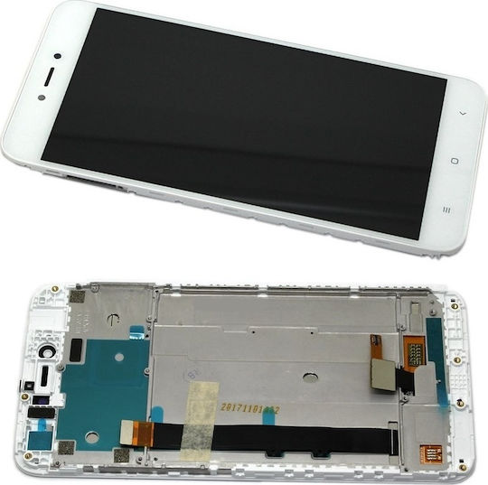 Ersatzbildschirm mit Touch-Mechanismus und Rahmen für Redmi Note 5a Standard Weiß